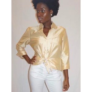 Pure Silk Classic Gold Blouse